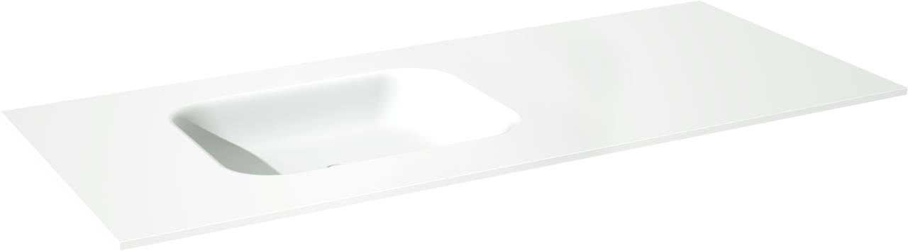 Balmani Tablo Arcato plan vasque asymétrique à gauche mat Solid Surface 135 x 55 cm, bonde non incluse