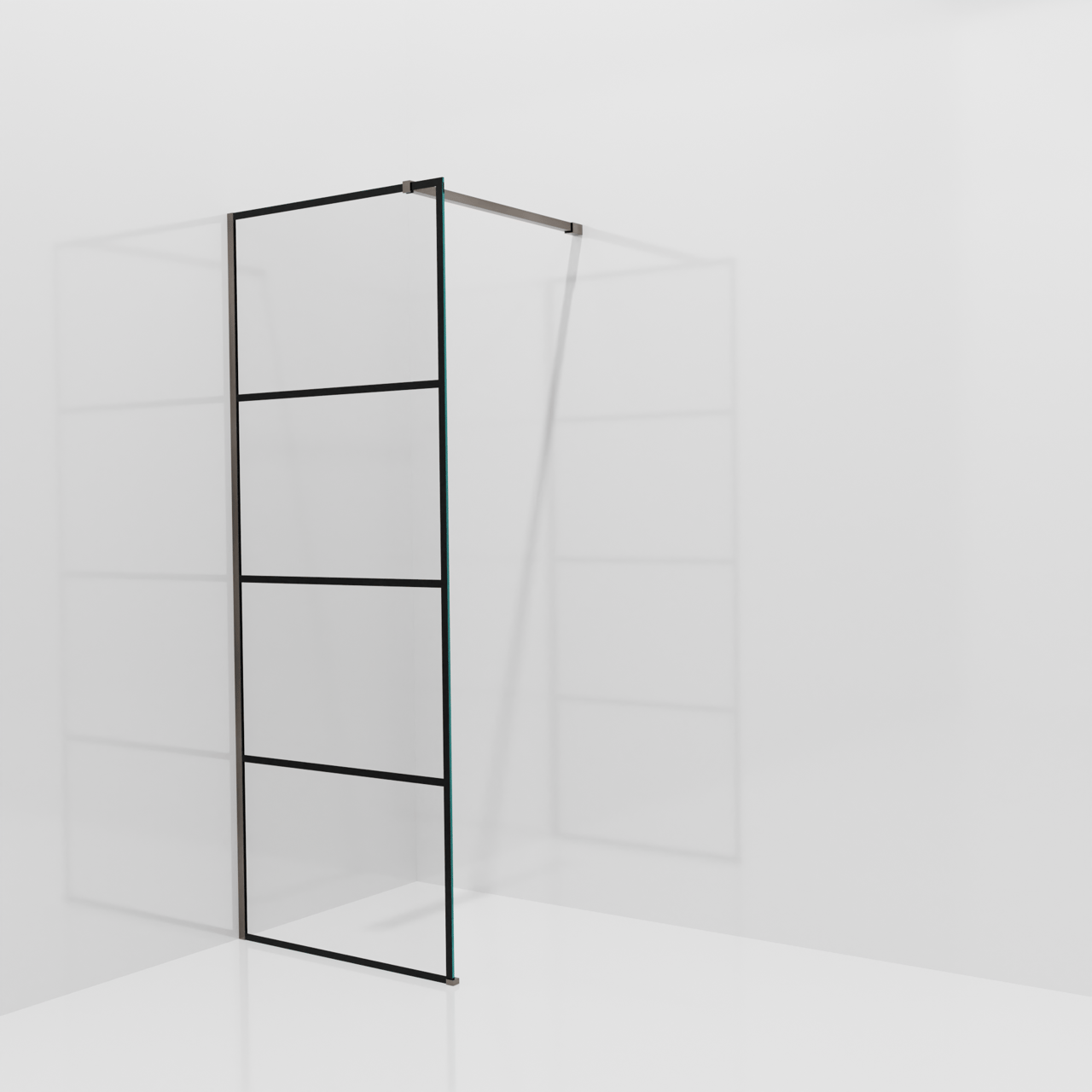 Balmani Modular douche à l'italienne: 80 x 200 cm, Lined, Profil Brushed GunMetal