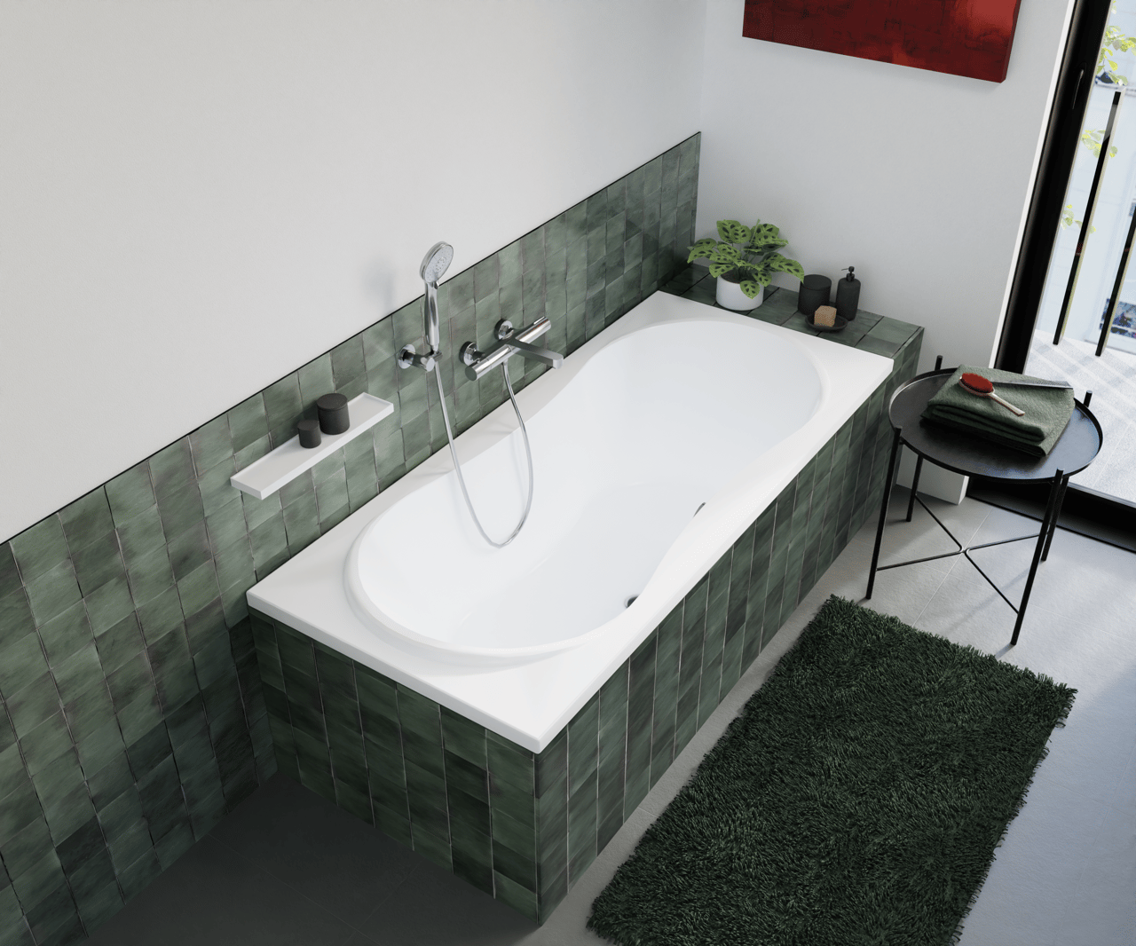 Luca Varess Trasime baignoire encastrable simple 170 x 75 cm acrylique blanc mat