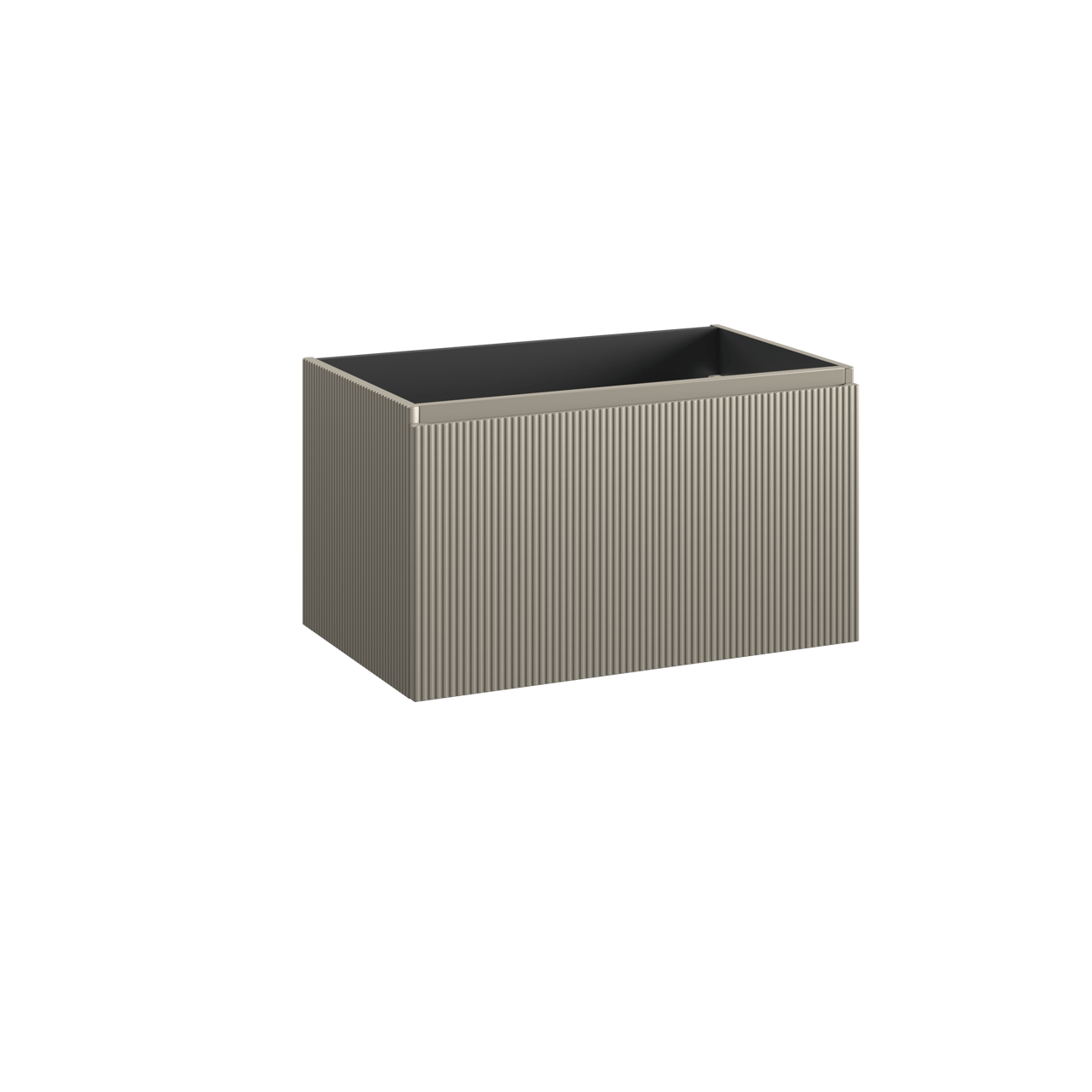 Storke Ribs meuble sous-lavabo suspendu 85 x 52 cm soie grise 2 tiroirs