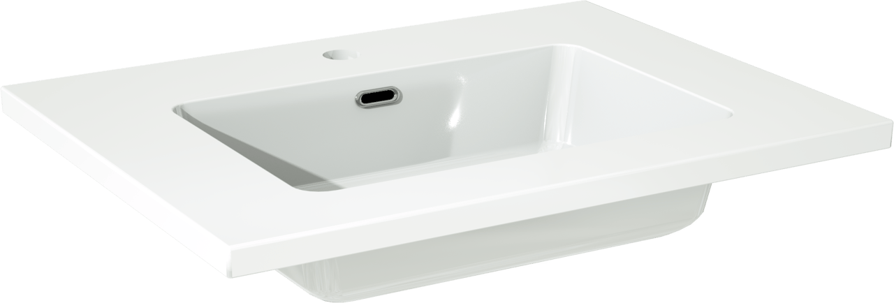 Storke Diva enkele wastafel glanzend composiet marmer 60 x 46 cm