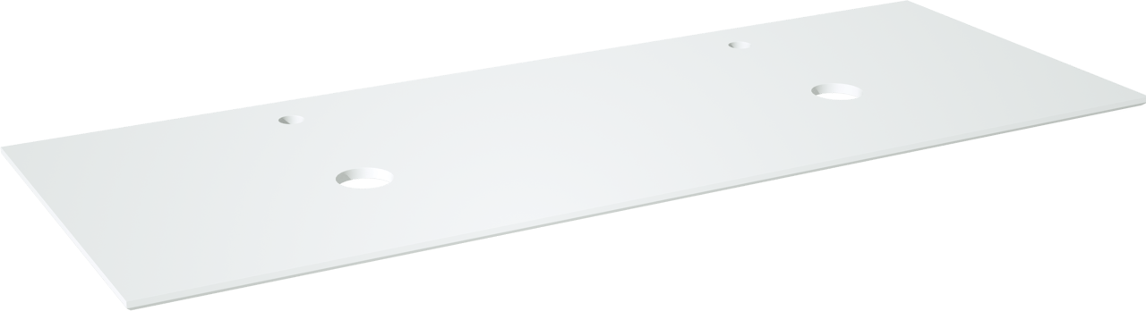 Balmani Facetta Doppelwaschtischplatte, Solid Surface matt, 150 x 55 cm