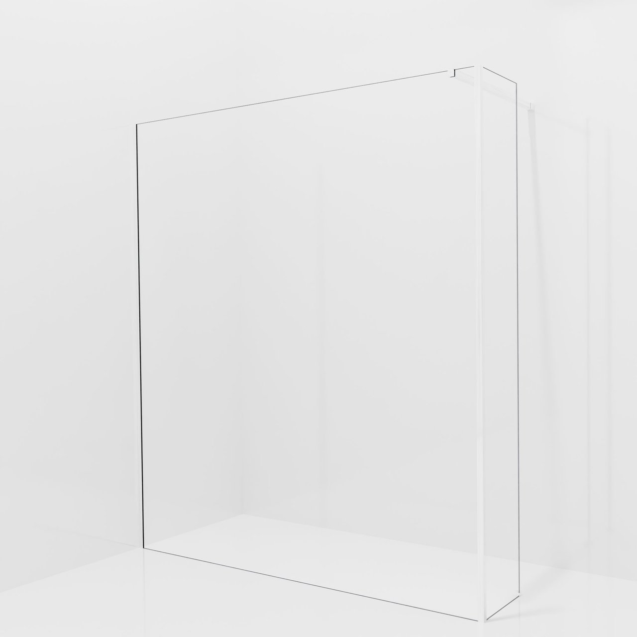 Balmani Modular inloopdouche met vaste zijwand: 180 x 200 cm, Helder glas, Hoogglans chroom profielen