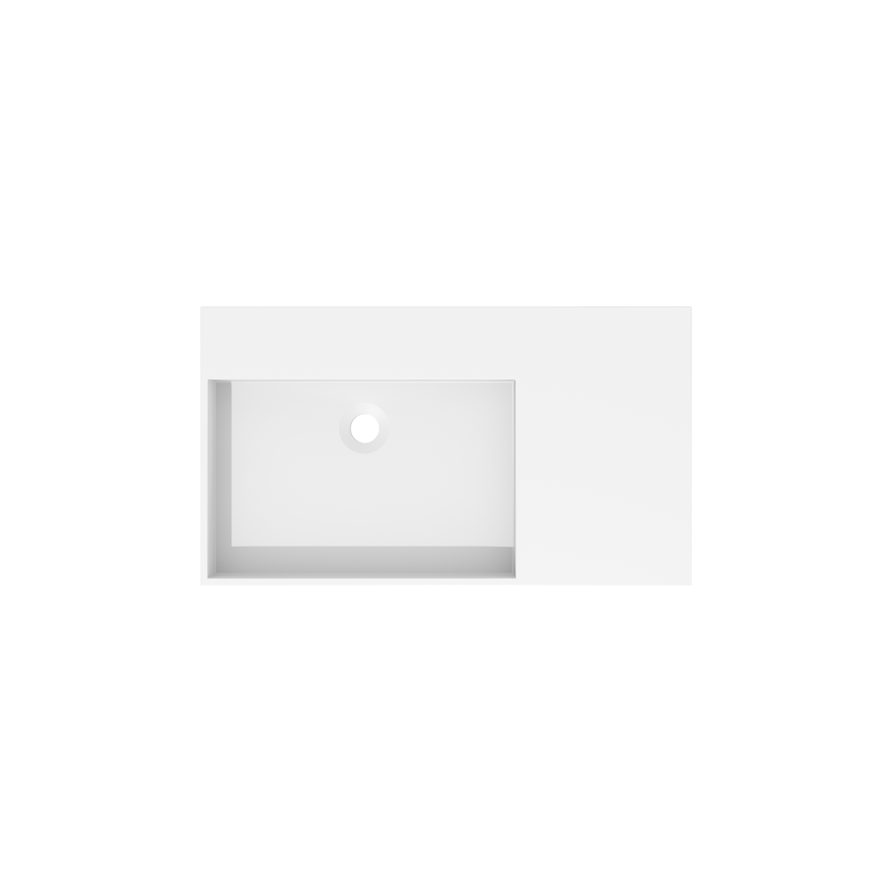 Storke jura asymmetrisch linkse wastafel matte Solid Surface 80 x 46 cm