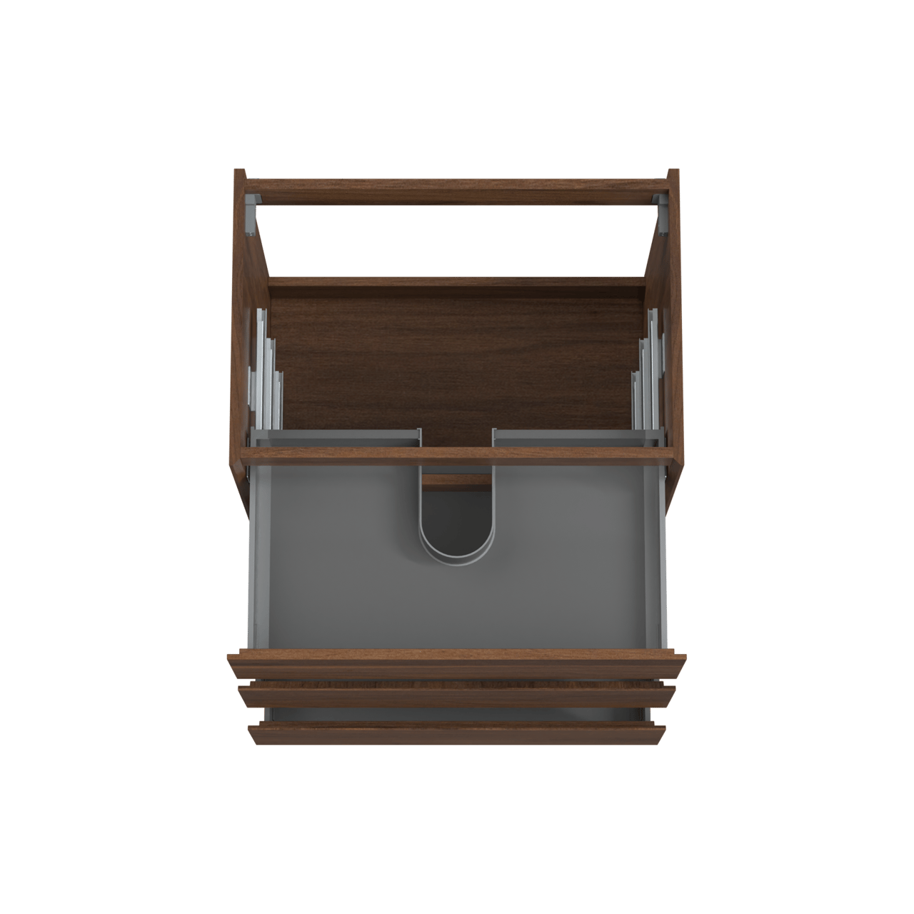 Storke Edge meuble sous-vasque a poser 75 x 52 cm noyer 3 tiroirs