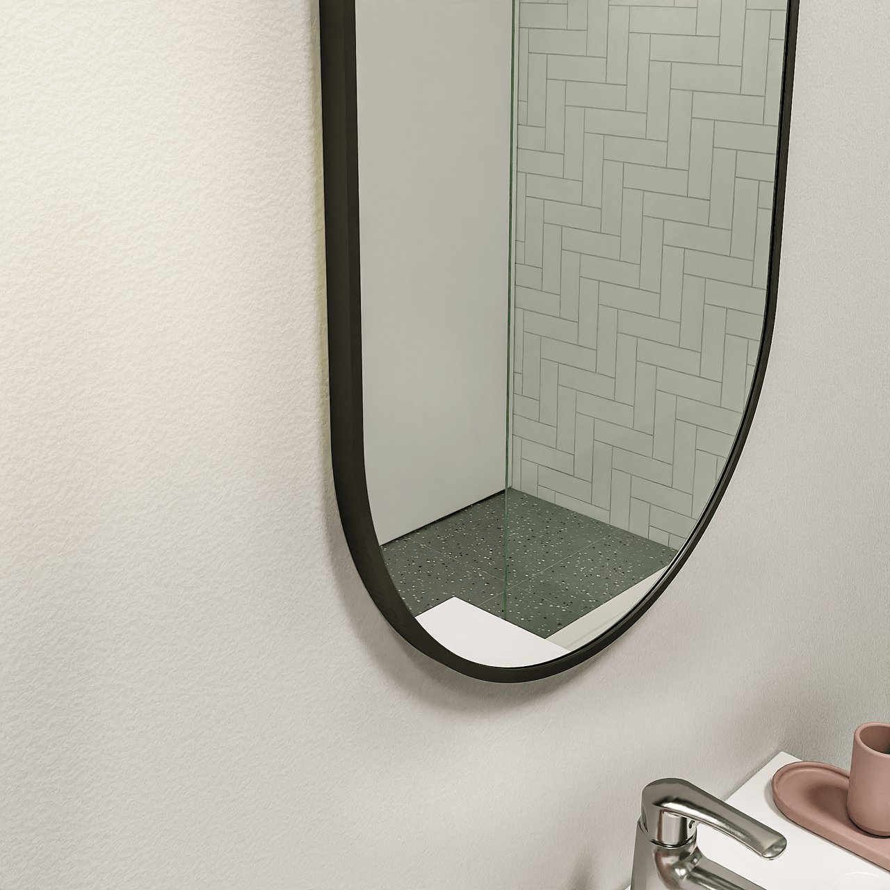 Storke Nero miroir ovale noir 45 x 90 cm