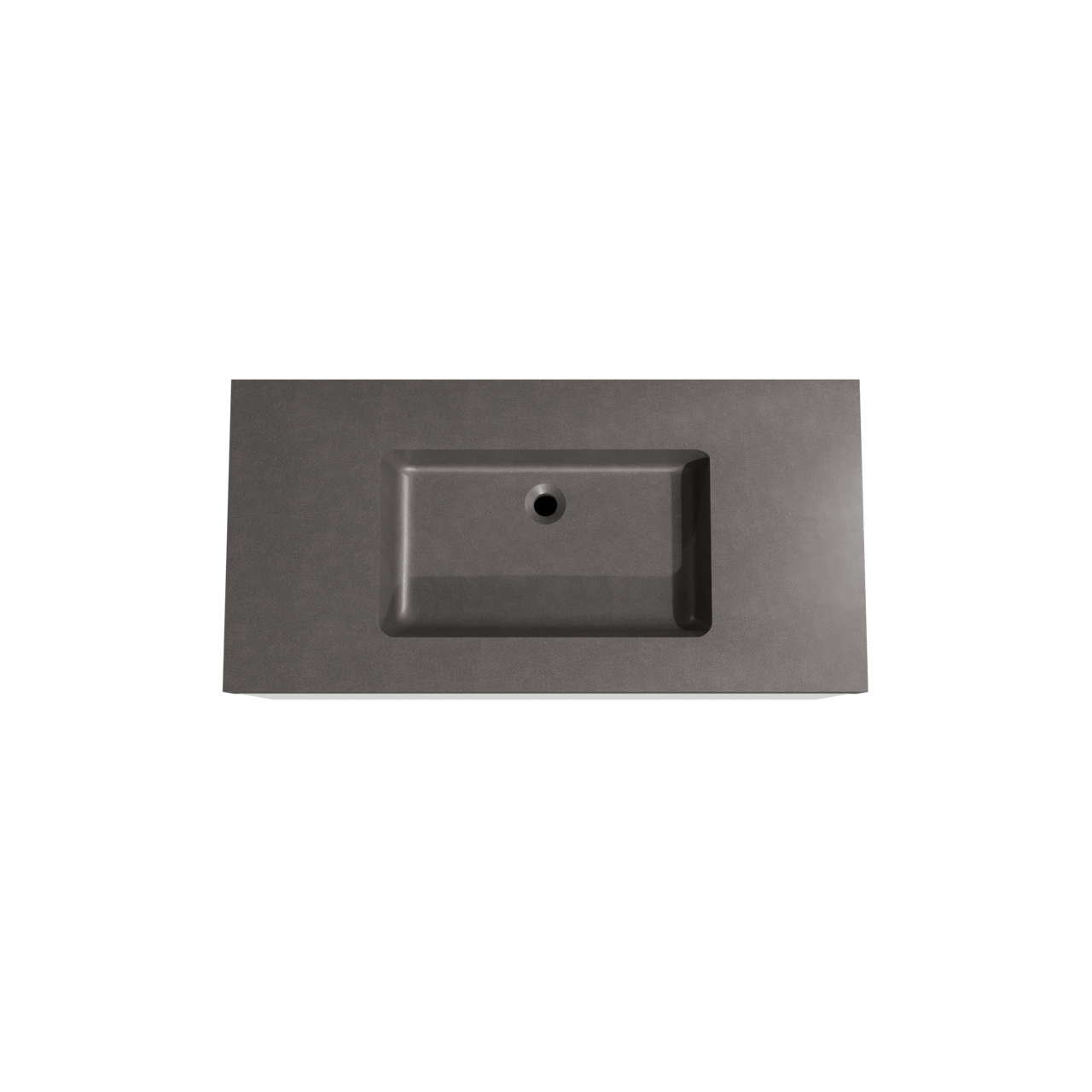 Storke Edge zwevend badkamermeubel 105 x 52 cm mat wit met Scuro High enkele wastafel in kwarts mat zwart