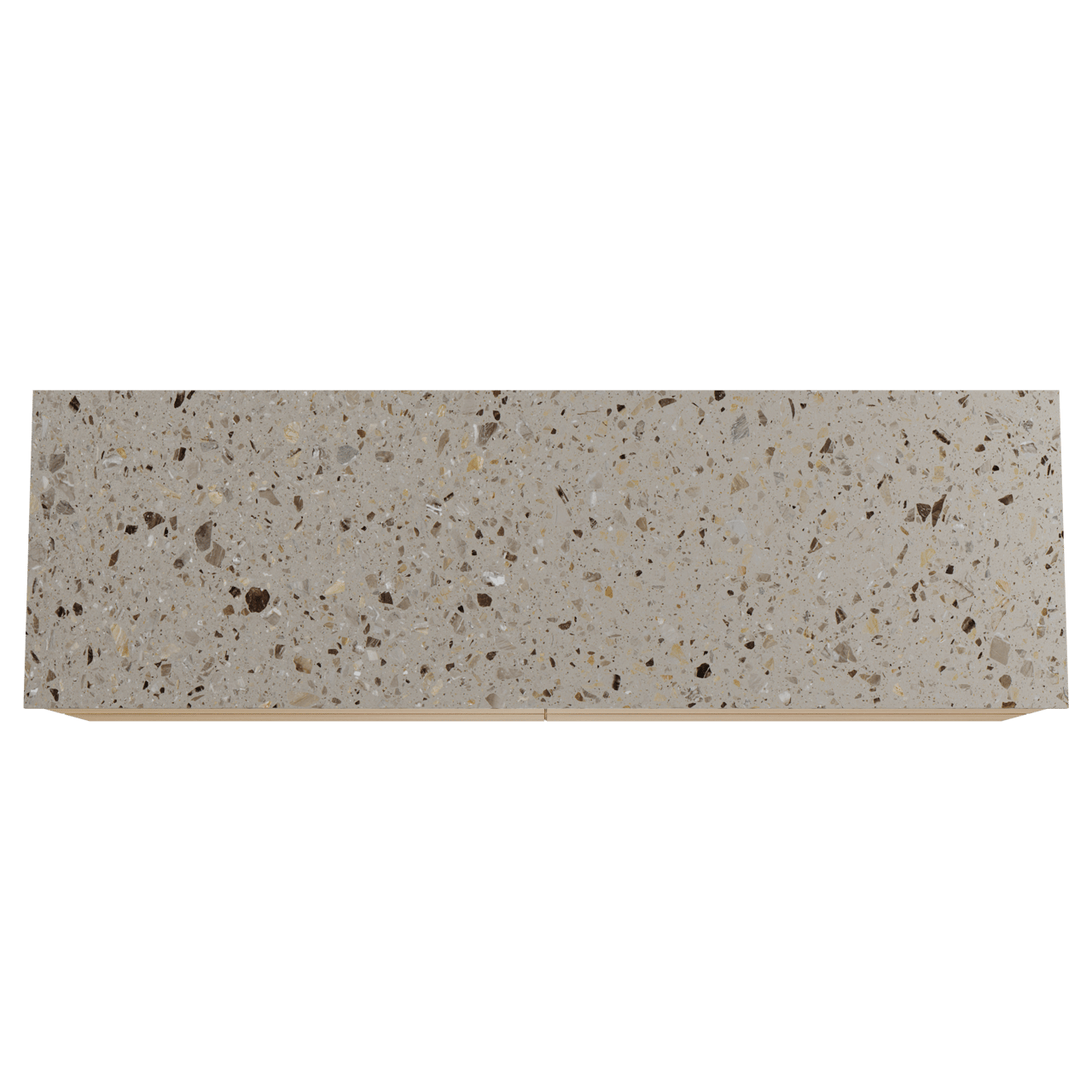 Balmani Mitra zwevend badkamermeubel 180 x 55 cm natuur eik met Stretto enkel of dubbel tablet in terrazzo greige terrazzo