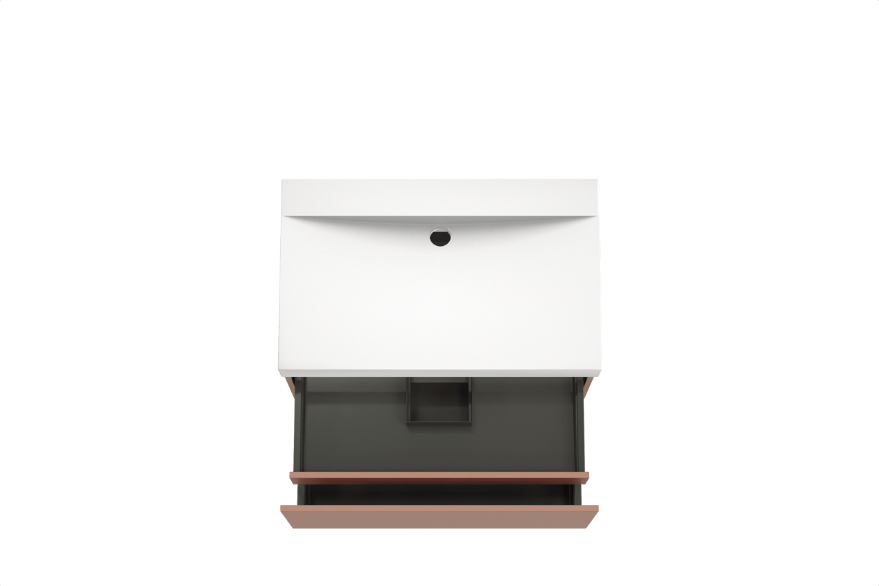 Balmani Sfera zwevend badkamermeubel 90 x 55 cm cotto met Wave enkele wastafel in solid surface mat wit