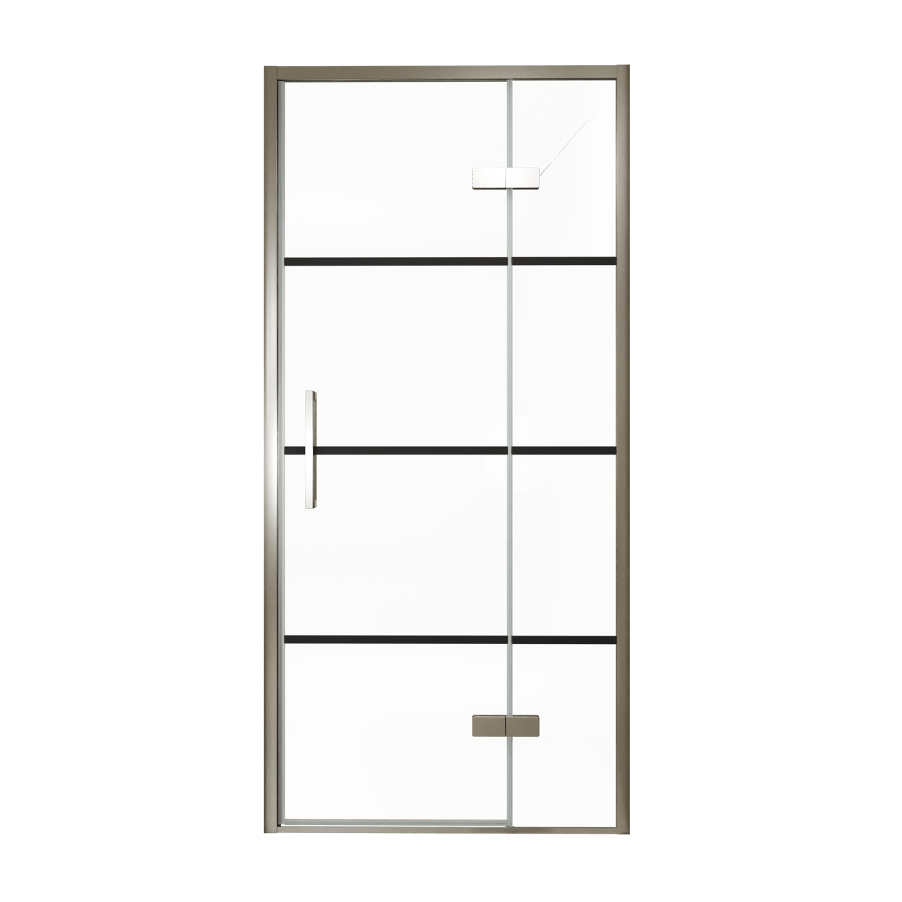 Balmani Senses Design porte pivotante à droite 100 cm x 210 cm verre Lined, Profil Brushed GunMetal