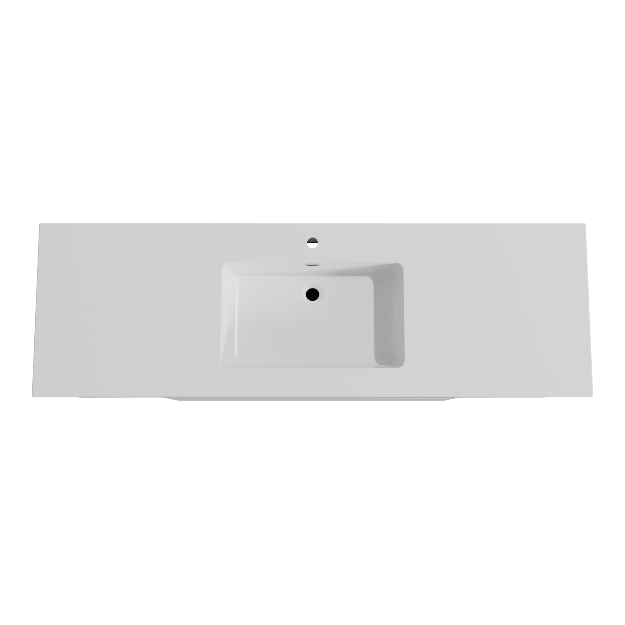 Storke Edge hängendes Möbelstück Set: 165 x 52 cm, Weiß glänzend, mit Diva Einzelwaschtisch, Marmorkomposit Weiß glänzend