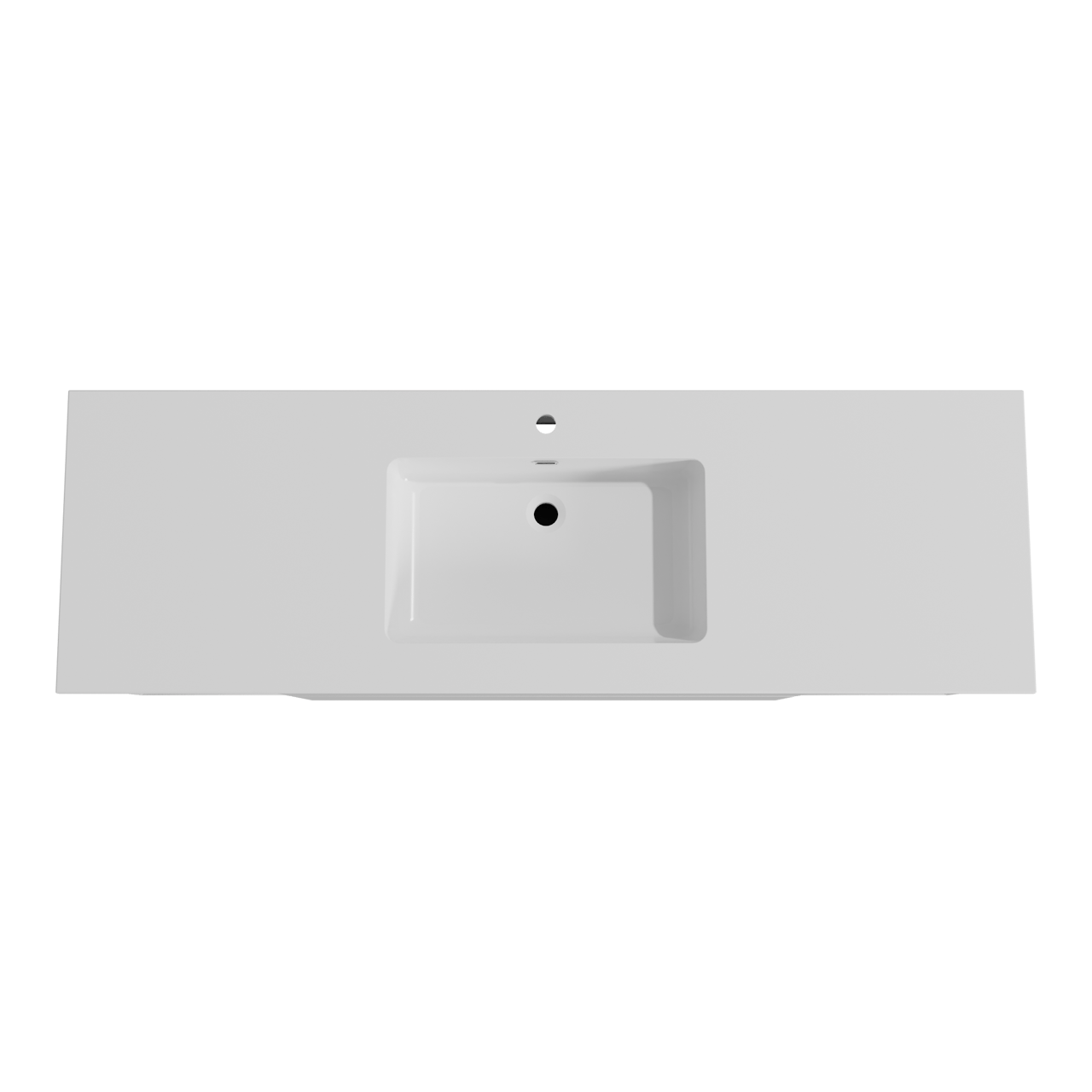 Storke Edge meuble salle de bains suspendu 165 x 52 cm blanc brillant avec Diva plan simple en marbre composite blanc brillant