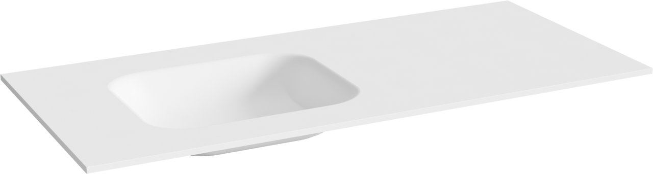 Balmani Tablo Arcato asymmetrisch linkse wastafel matte Solid Surface 120 x 55 cm, afvoerplug inbegrepen