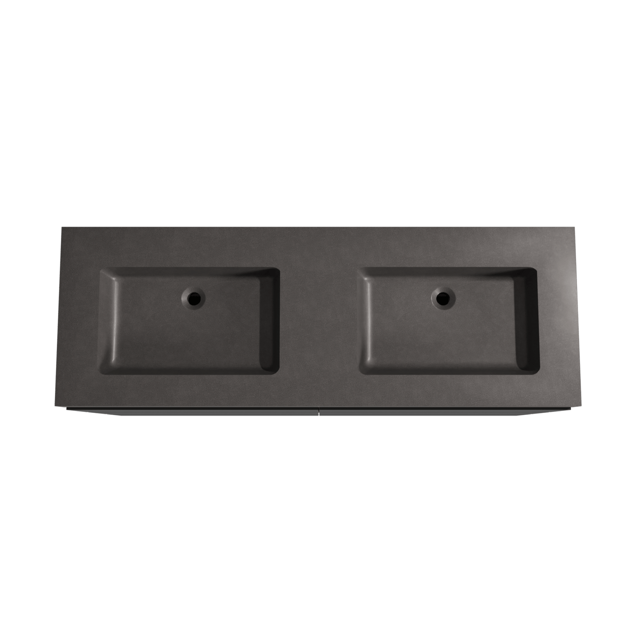 Storke Edge meuble salle de bains à poser 150 x 52 cm noir mat avec Scuro High double vasque en quartz noir mat