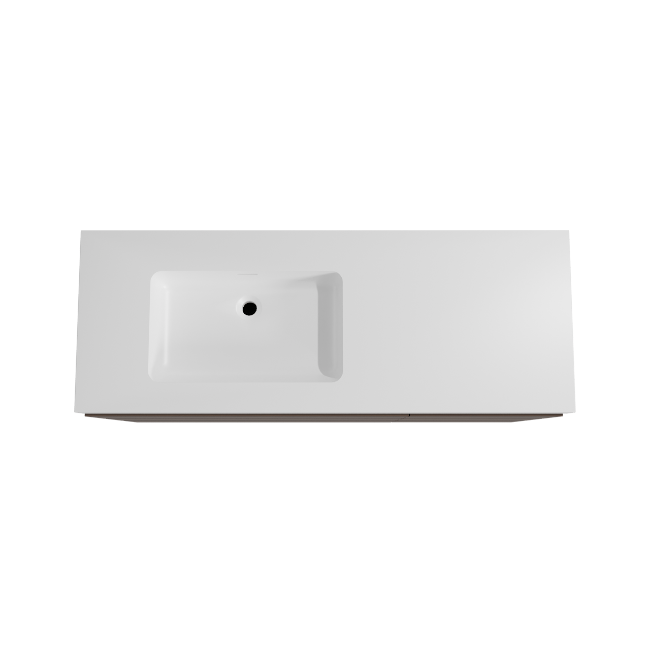 Storke Edge freistehendes Möbelstück Set: 140 x 52 cm, Nussbaum, mit Mata High Waschtisch links, Solid Surface Weiß matt