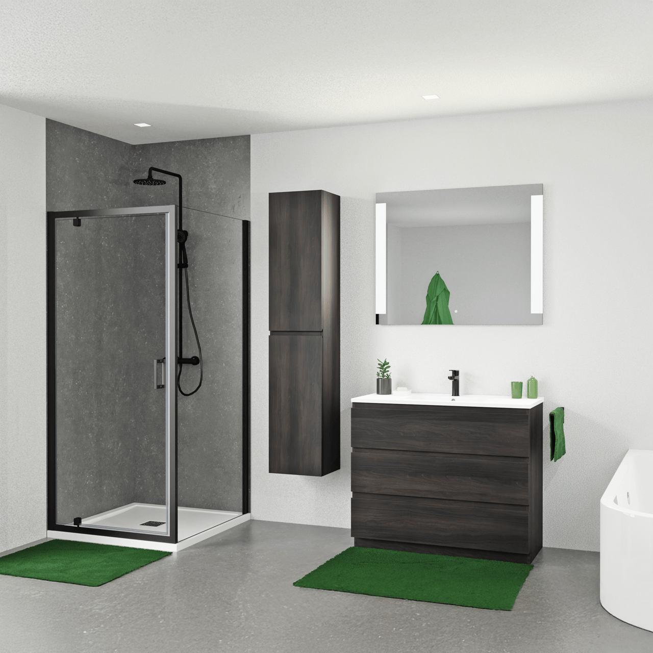 Linie Lunar miroir rectangulaire lumineux 100 x 80 cm