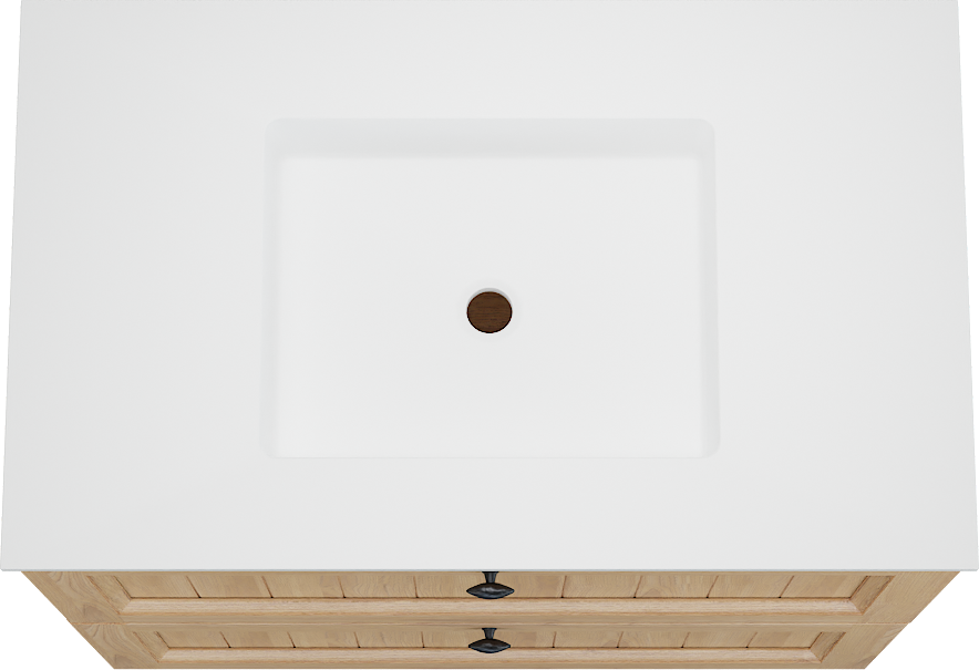 Balmani Lemon staand badkamermeubel 90 x 55 cm, fineer natuur eik met Tablo Stretto enkele wastafel in mat wit