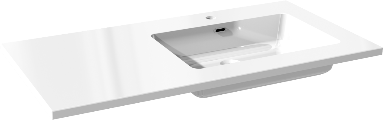 Storke Diva Waschtisch, rechts, Marmorkomposit glänzend, 100 x 52 cm