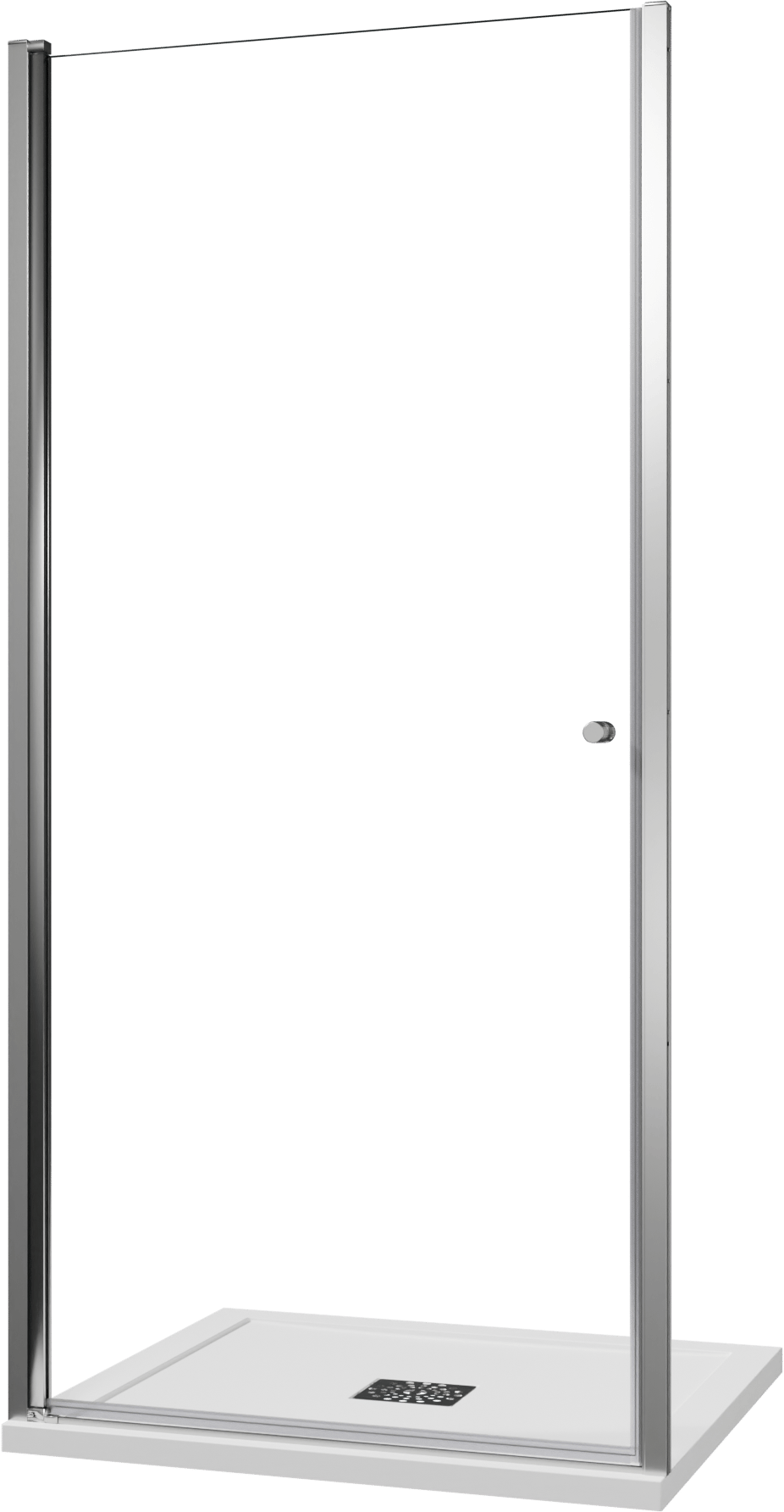 Luca Varess Kuresa porte pivotante 100 x 200 cm verre transparent profil chrome brillant