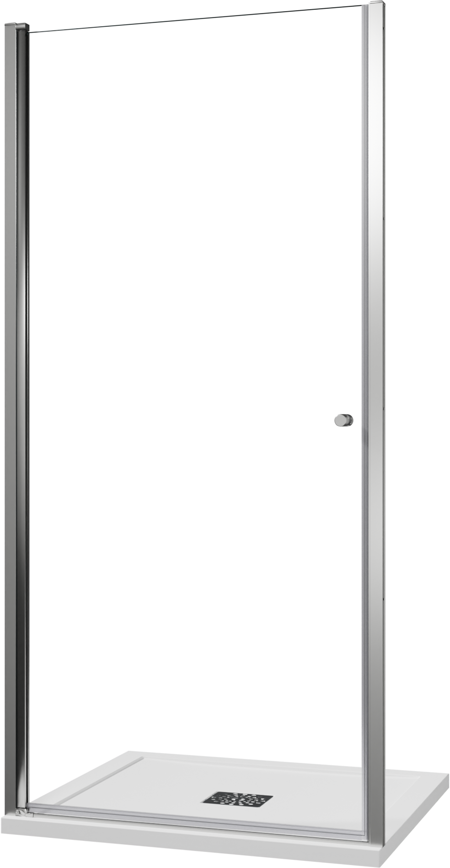 Luca Varess Kuresa porte pivotante 100 x 200 cm verre transparent profil chrome brillant