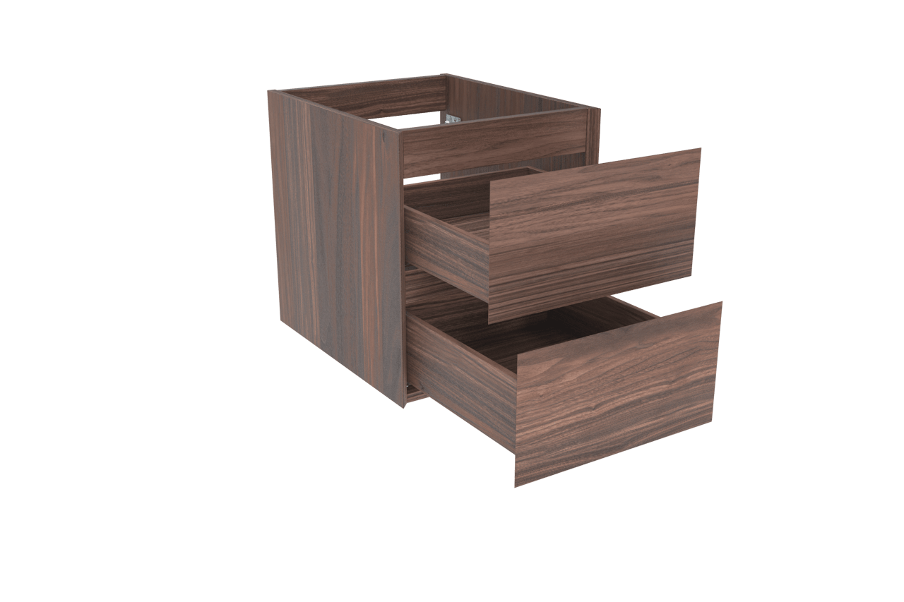 Balmani Mitra meuble sous-vasque suspendu 45 x 55 cm plaqué noyer 2 tiroirs