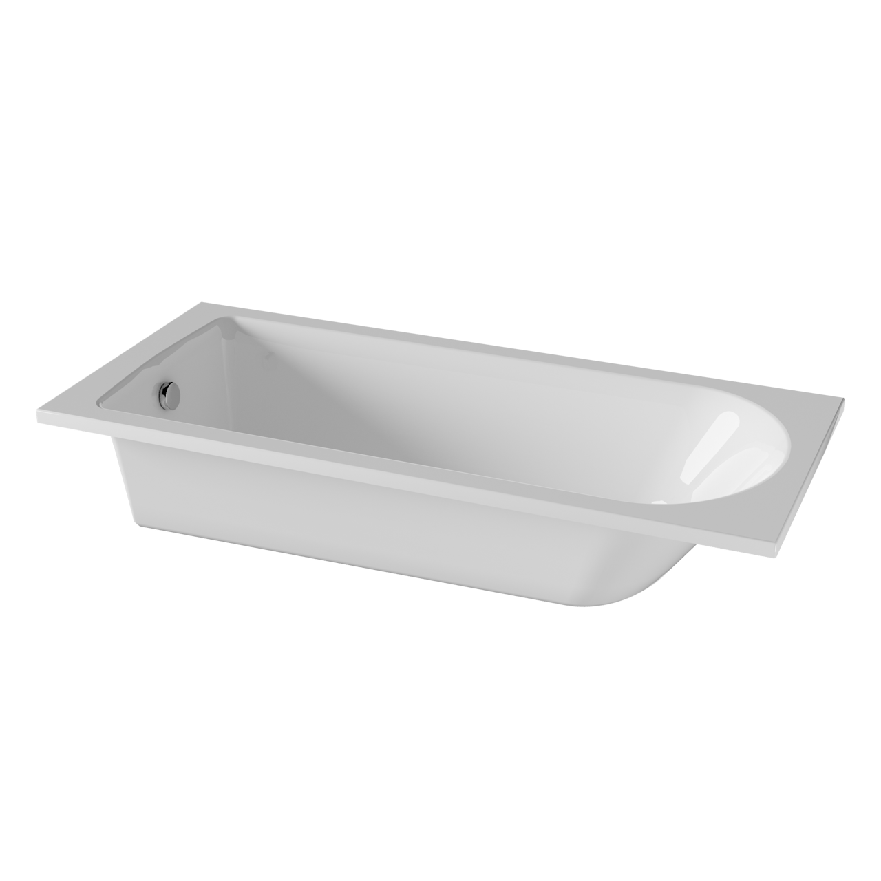 Luca Varess Rosala 1-Personen-Einbaubadewanne: 180 x 80 cm, Acryl, Weiß Glänzend