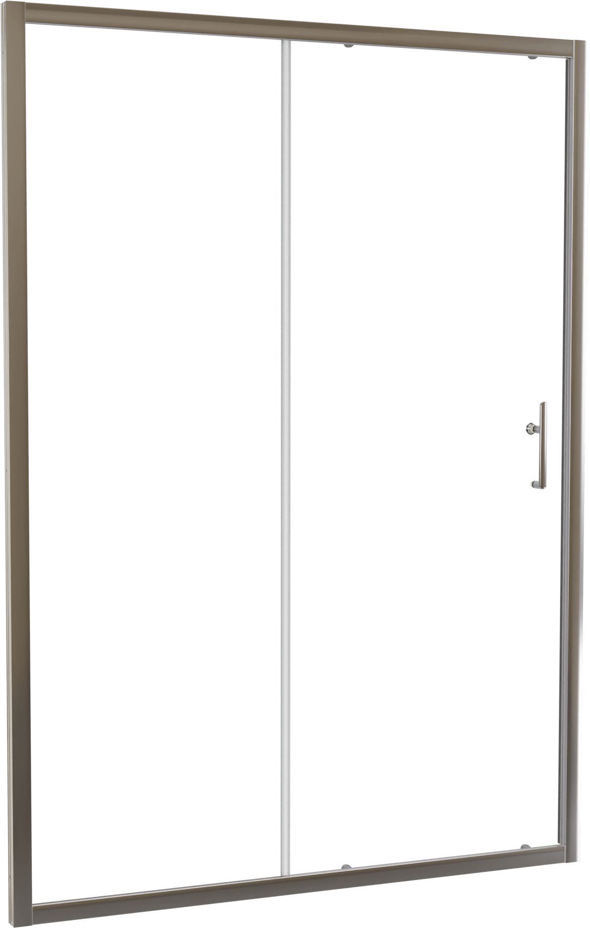Linie Cadiz porte coulissante 140 cm x 190 cm verre transparent profil Brushed Chrome