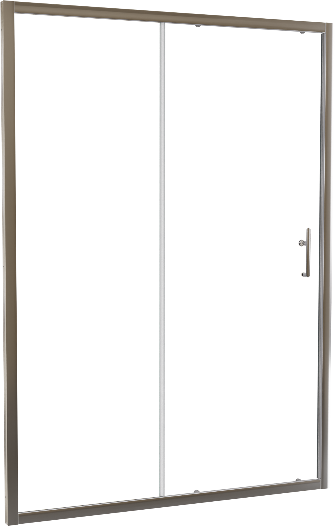 Linie Cadiz douche schuifdeur 140 cm x 190 cm Helder glas geborsteld chroom profiel