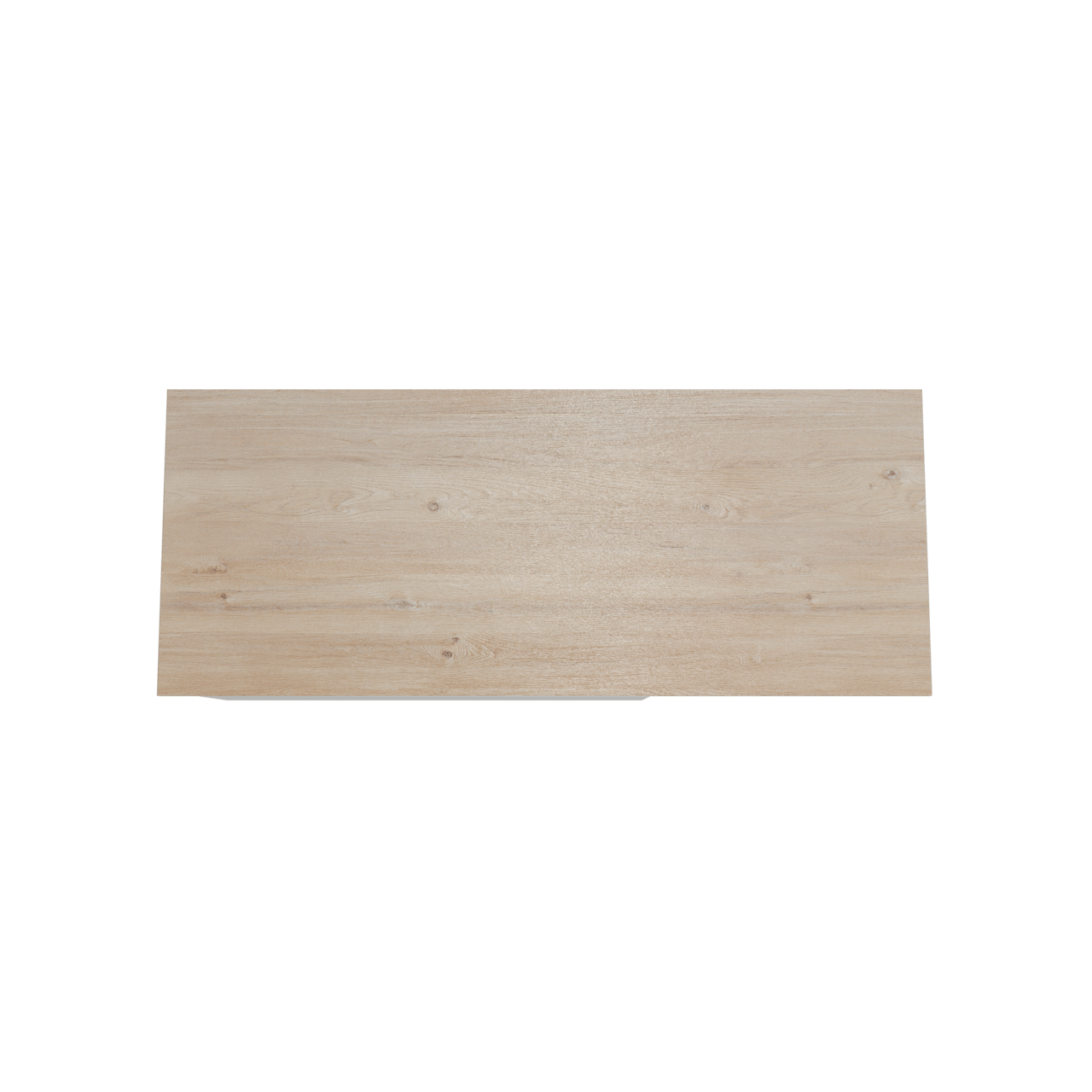 Storke Edge zwevend badkamermeubel 130 x 52 cm glanzend wit met Panton enkel of dubbel tablet in melamine ruwe eik