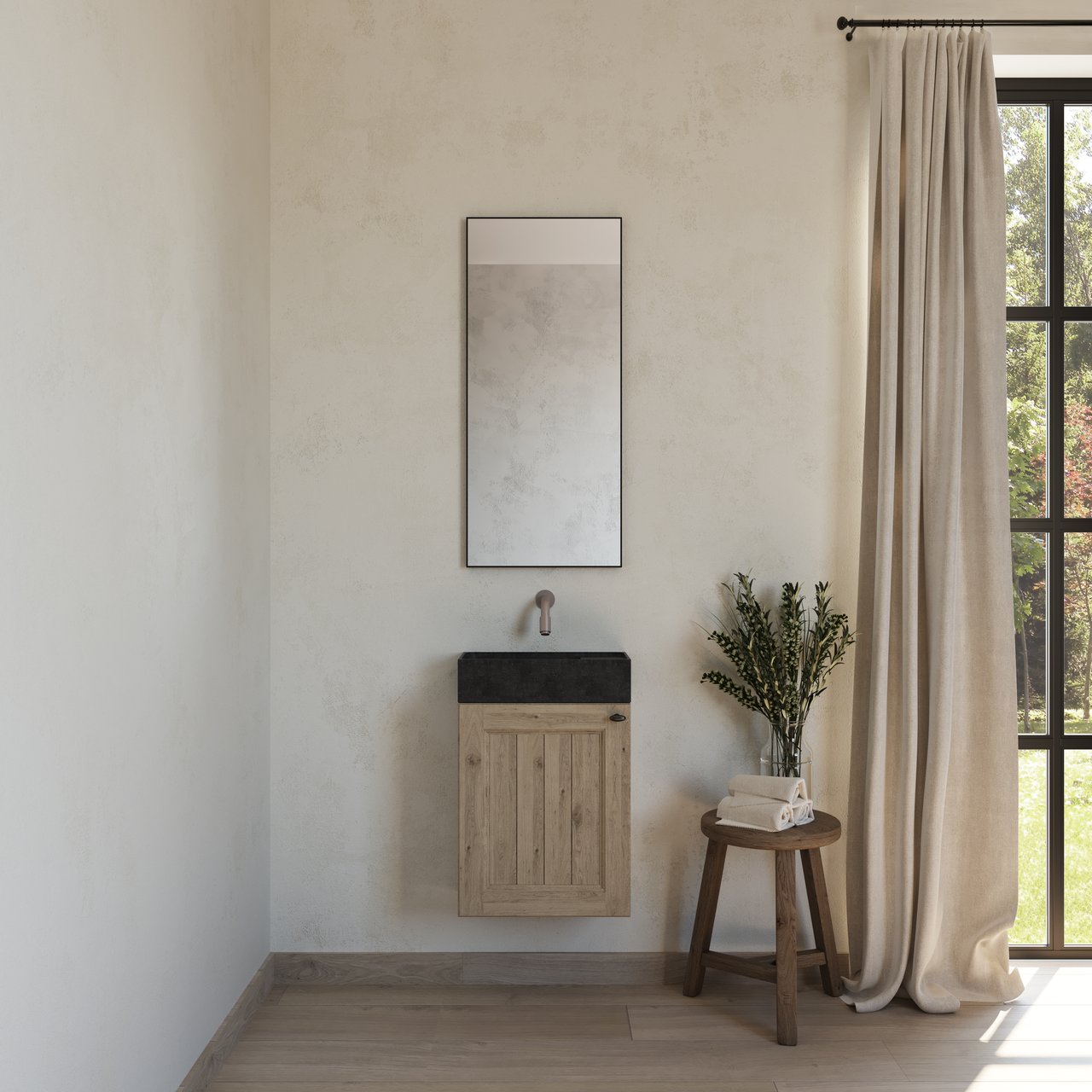 Balmani Lemon zwevende toiletmeubelkast 42 x 21 cm verweerde eik