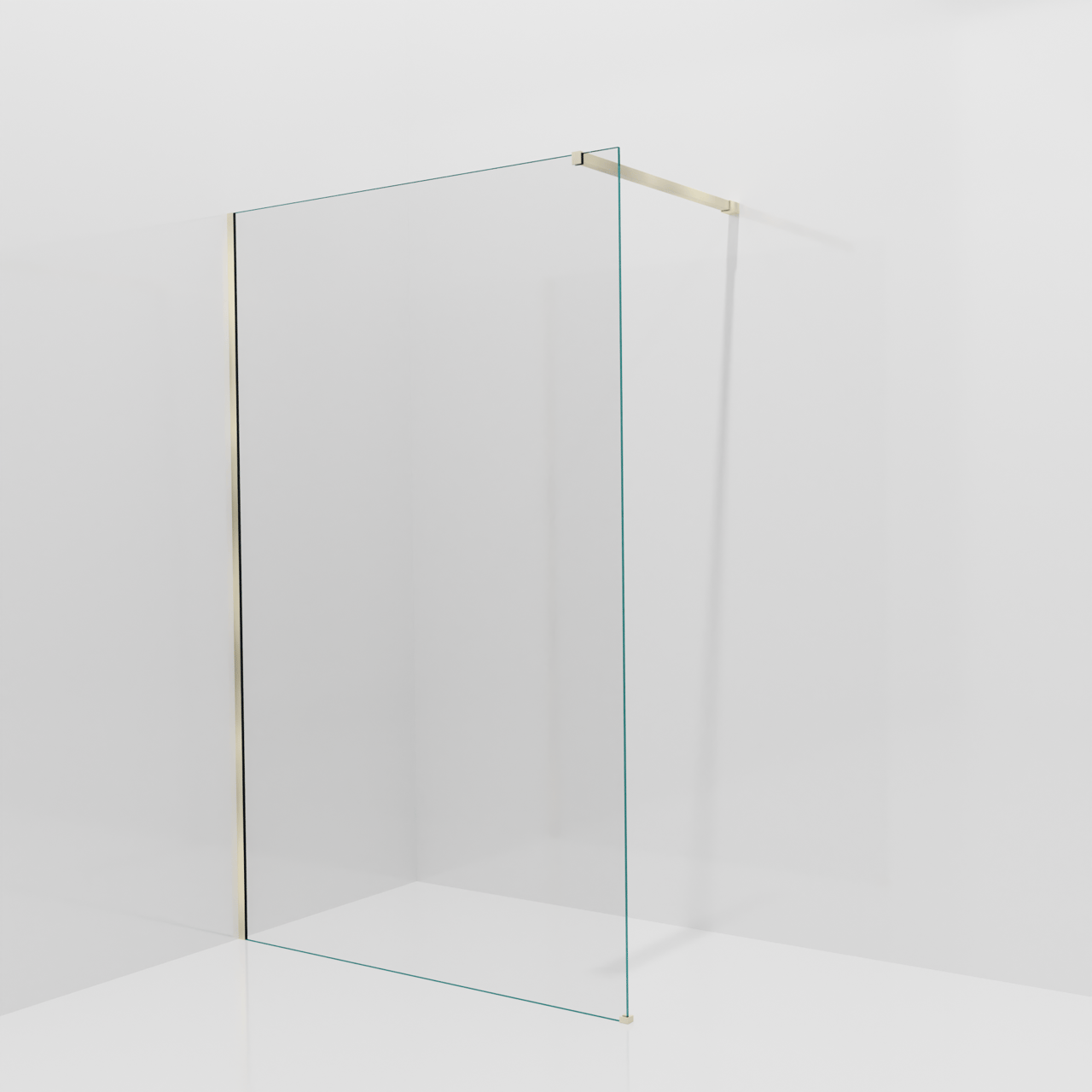 Balmani Modular douche à l'italienne: 130 x 200 cm, Verre transparent, Profil Brushed Champagne Gold