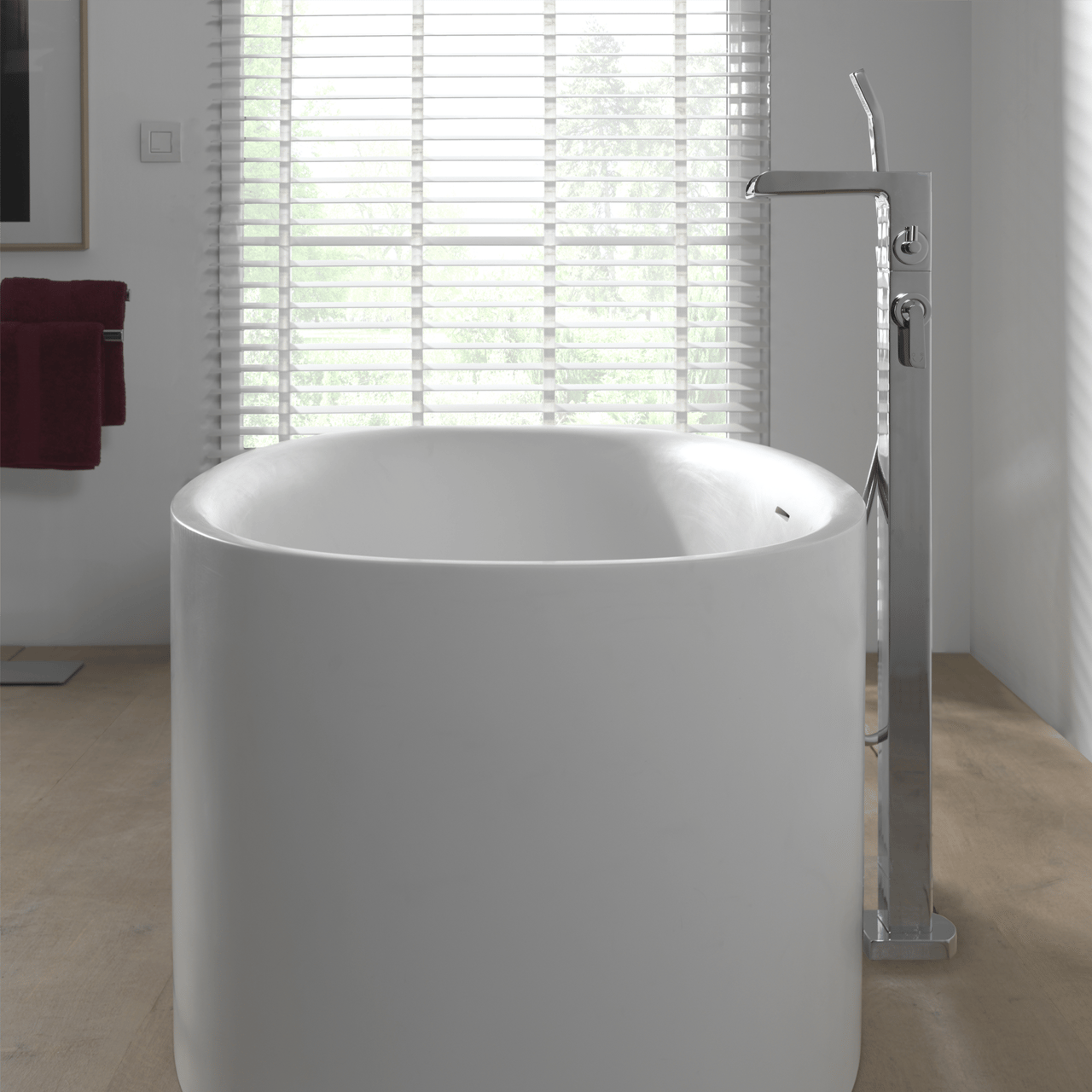 Blaufoss Fontana vrijstaande badmengkraan met douchekop glanzend chroom