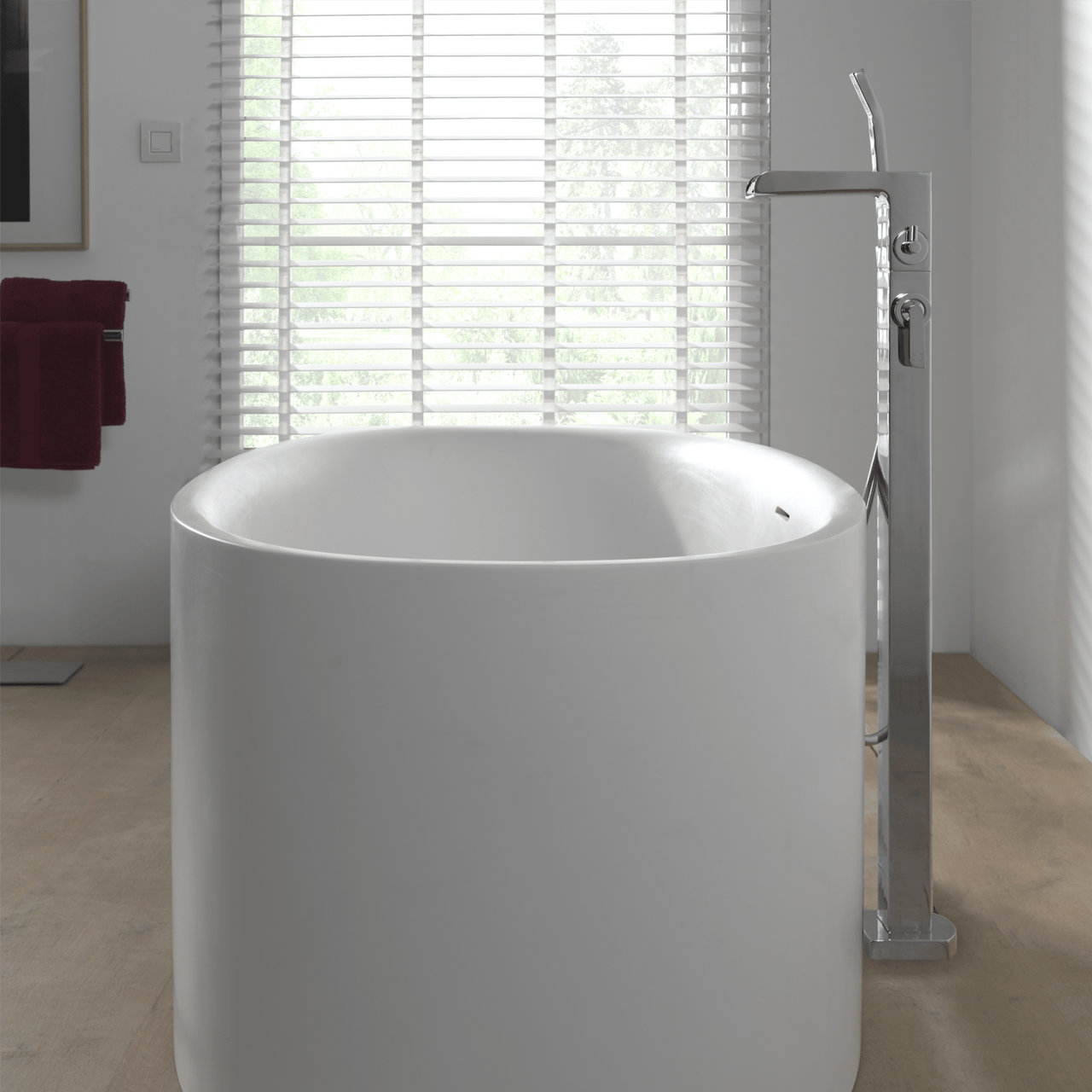 Blaufoss Fontana freistehende Badewannenarmatur: Chrom glänzend, mit Brausekopf