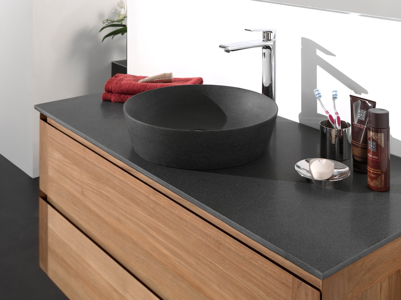 Balmani Facetta tablette simple granite aiguisé 120 x 55 cm