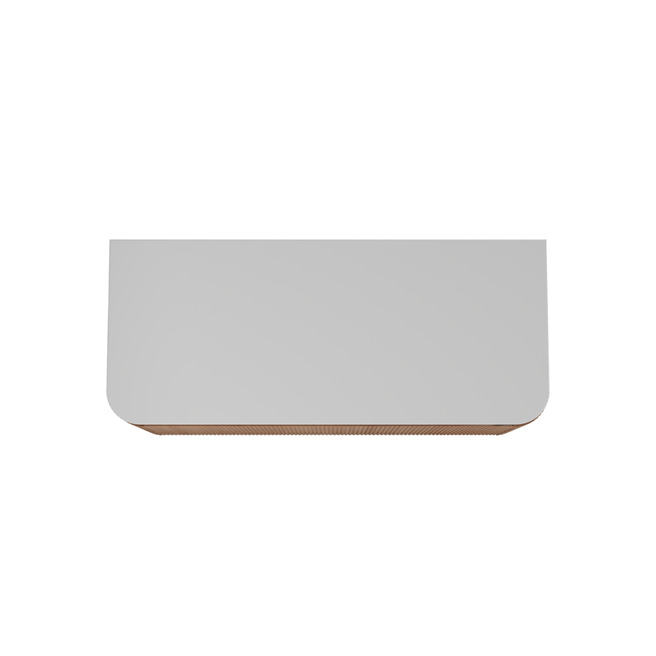 Balmani Moon meuble salle de bains suspendu 130 x 55 cm chêne naturel avec Moon tablette simple ou double en solid surface blanc mat, Nervure droite symétrique verticale