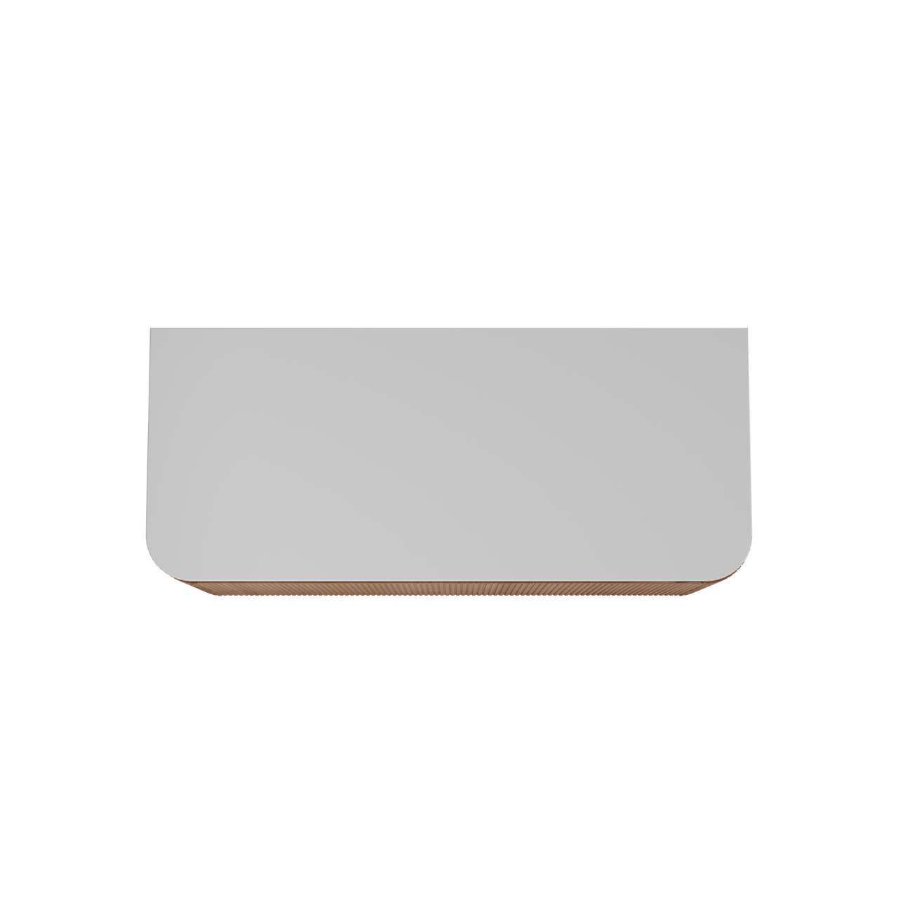 Balmani Moon meuble salle de bains suspendu 130 x 55 cm chêne naturel avec Moon tablette simple ou double en solid surface blanc mat, Nervure droite symétrique verticale