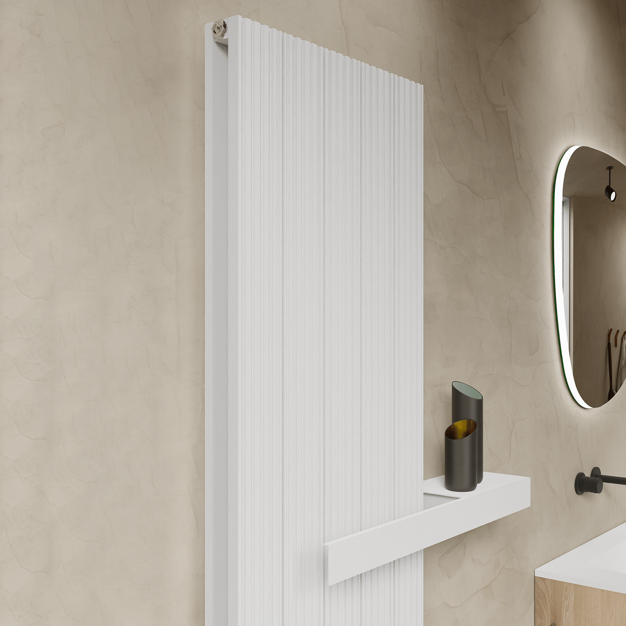 Vipera Handtuchhalter Rechts, Weiß matt, 40 cm