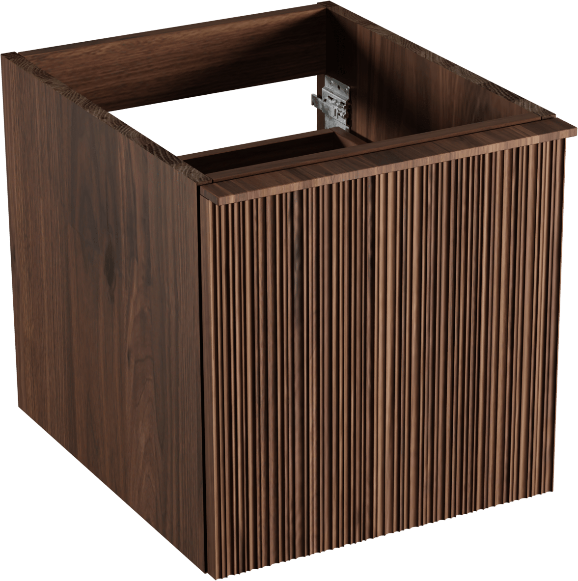 Balmani Forma zwevende wastafelonderkast 45 x 55 cm Amerikaans notenhout 2 lades vert. asym. groef