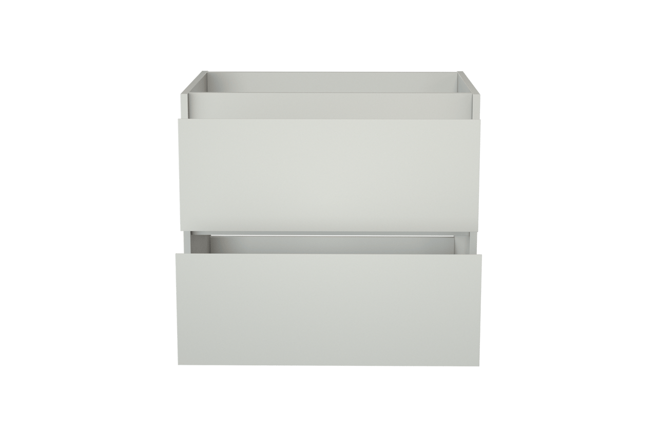 Storke Seda hängender Waschbeckenunterschrank: 75 x 52 cm, Weiß matt, 2 Schubladen