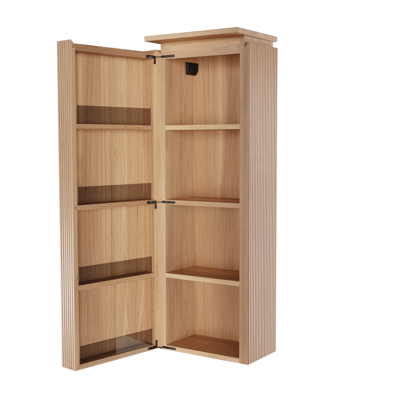 Balmani Eclips Ribs colonne salle de bains suspendu gauche Teck 44 x 32 x 130 cm Nervure sym. vert.