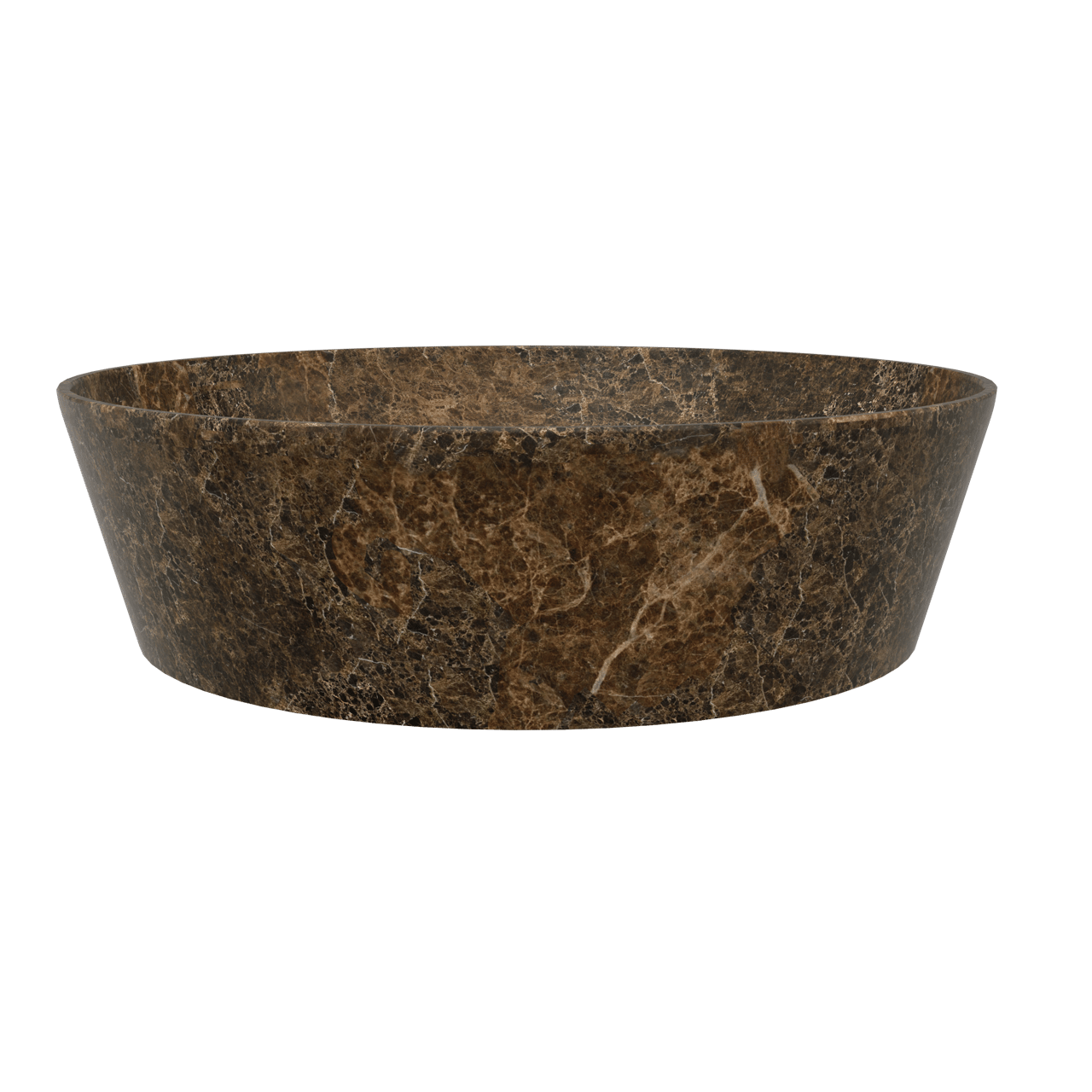 Balmani Still Aufsatzwaschbecken: Marmor Dark Emperador, rund, Ø 38 cm