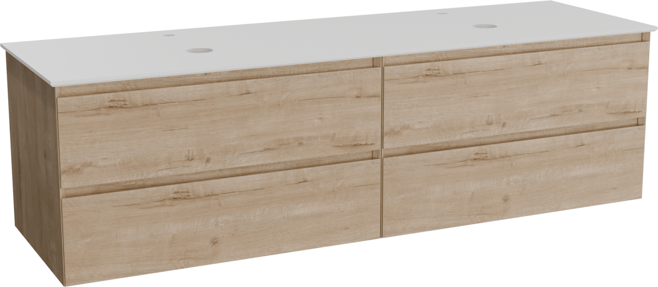 Balmani Mitra meuble salle de bains avec tablette pour vasques Facetta