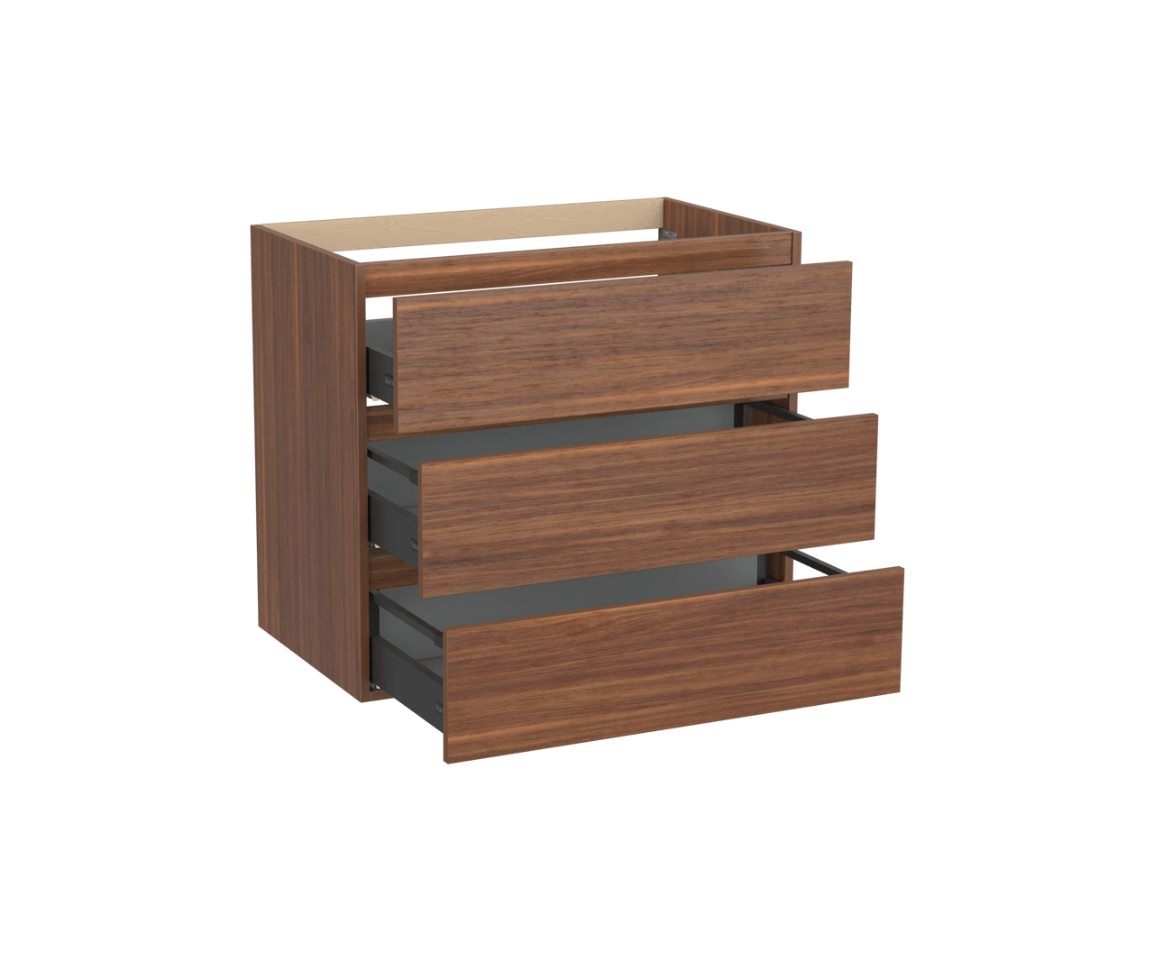 Balmani Lucida meuble sous-vasque a poser 90 x 55 cm noyer Américain 3 tiroirs