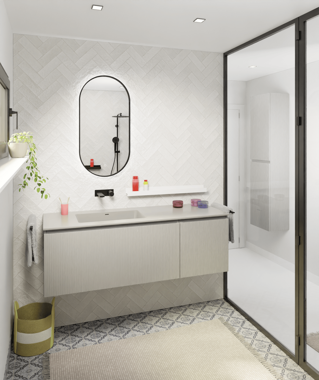 Storke Diva vasque asymétrique gauche top solid soie grise matte 150 x 52 cm