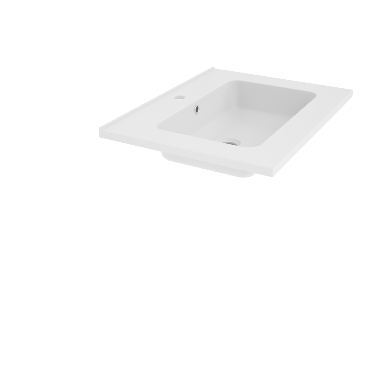 Linie Vano Einzelwaschtisch, Marmorkomposit matt, 60 x 46 cm