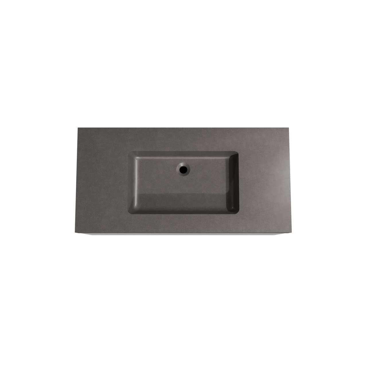 Storke Edge zwevend badkamermeubel 105 x 52 cm beton donkergrijs met Scuro High enkele wastafel in kwarts mat zwart