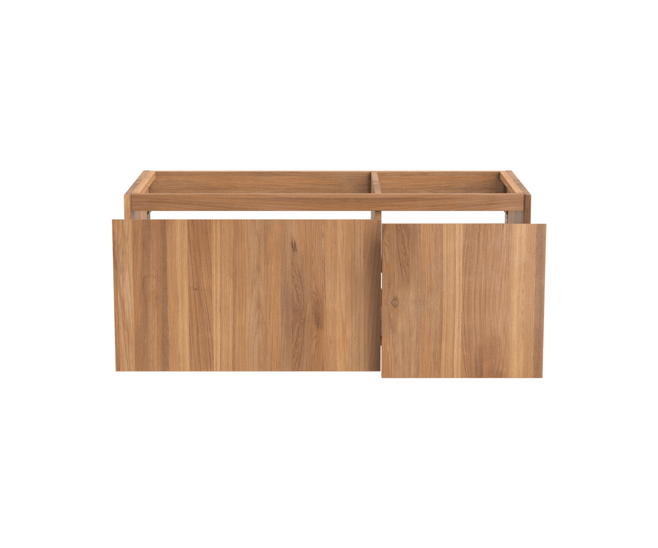 Balmani Idra meuble sous-lavabo suspendu 120 x 55 cm asymétrique gauche teck 4 tiroirs