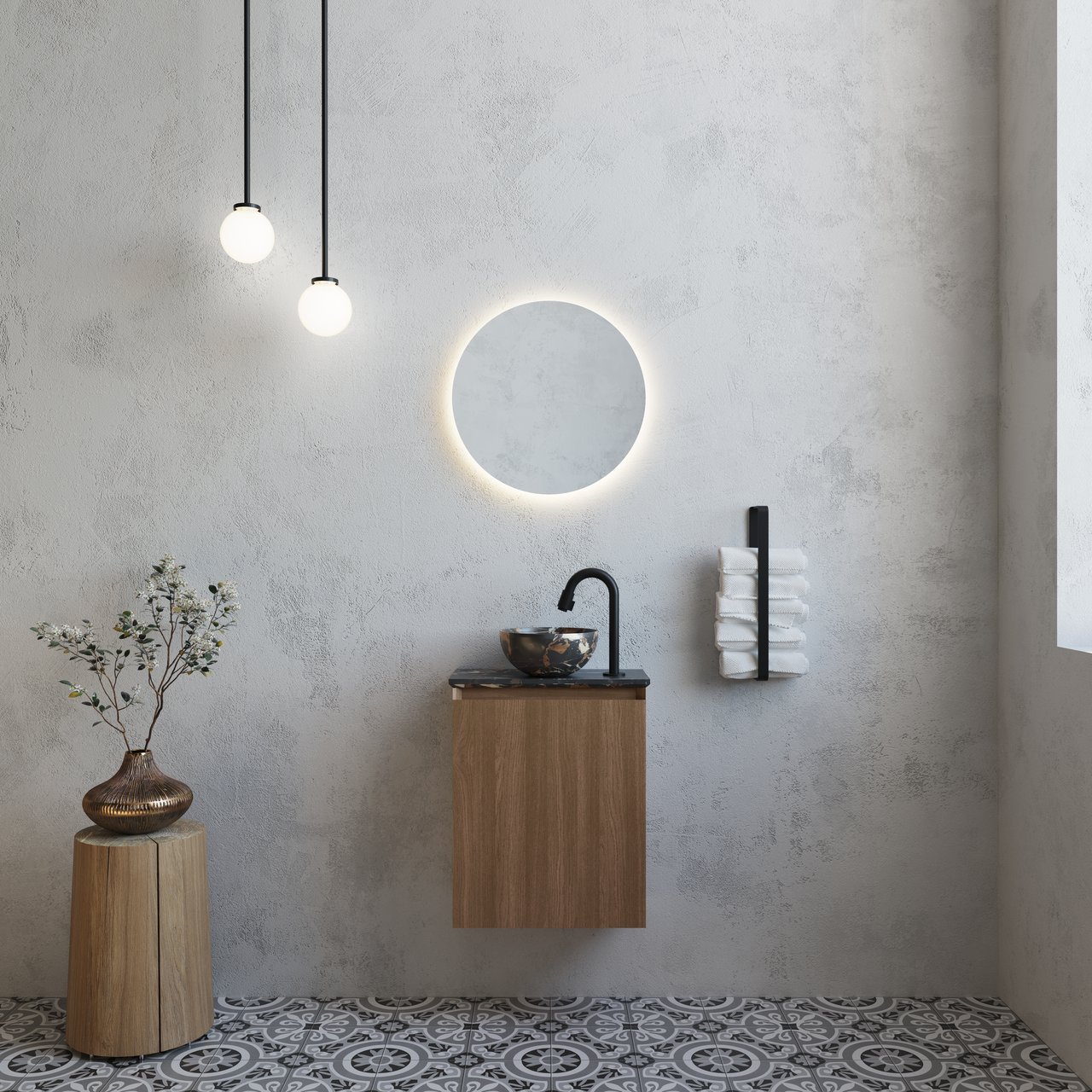 Balmani Giro miroir rond lumineux Ø 45 cm