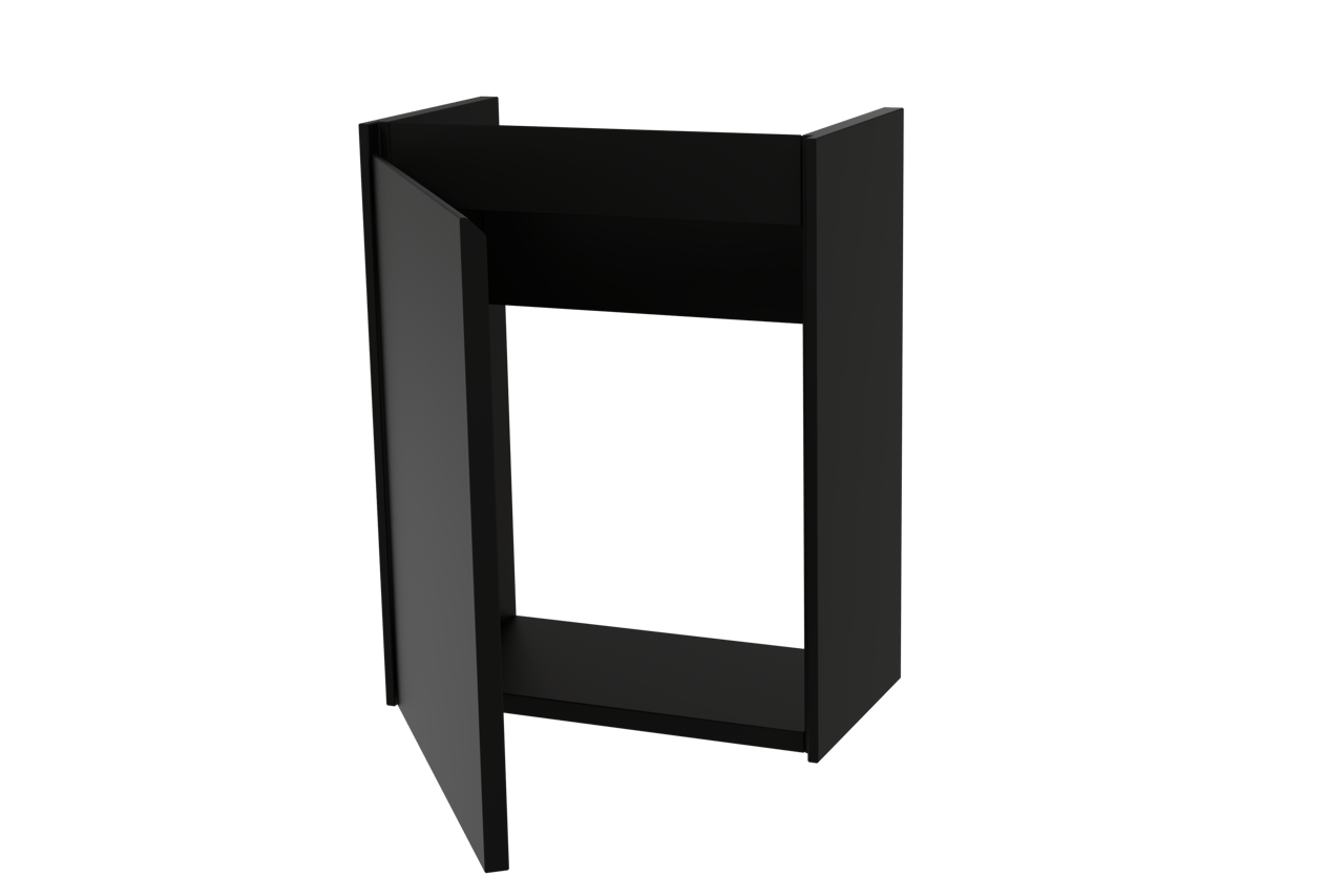 Storke Edge zwevend toiletmeubel 40 x 22 cm mat zwart met Vida wastafel in glanzend composiet marmer