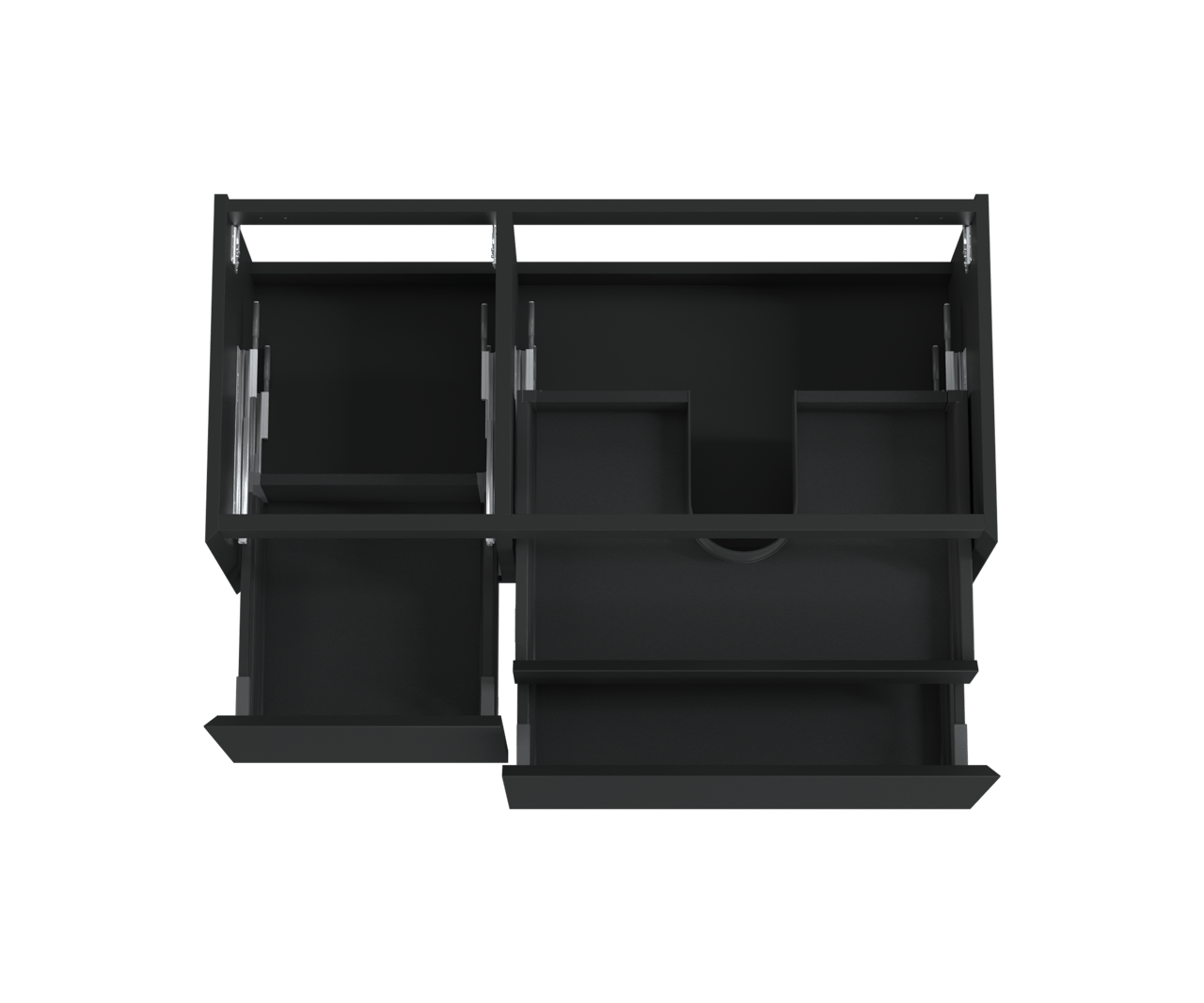 Balmani Idra meuble sous-lavabo suspendu 120 x 55 cm asymétrique droite noir mat 4 tiroirs